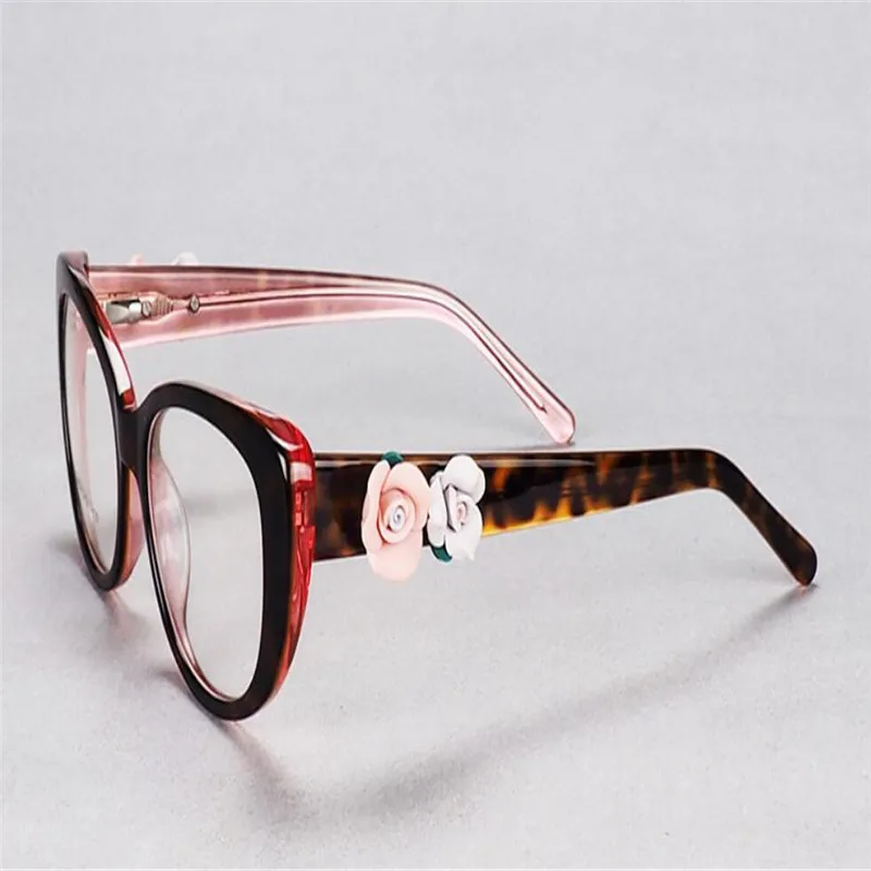 

Flower Decoration Women Fashion Acetate Full Rim Progressive Multi-focal Lens Eyewear Frame See Near Far Reading Eyeglasses