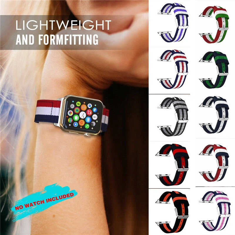 Sport Nylon Stripe Watch Band Strap For Apple iWatch 1/2/3/4 38/40/42/44mm Sports Watch Wrist Bands for iWatch Series 4 3 2 1 Sport Nylon Stripe Watch Band Strap For Apple iWatch 1/2/3/4 38/40/42/44mm Sports Watch Wrist Bands for iWatch Series 4 3 2 1