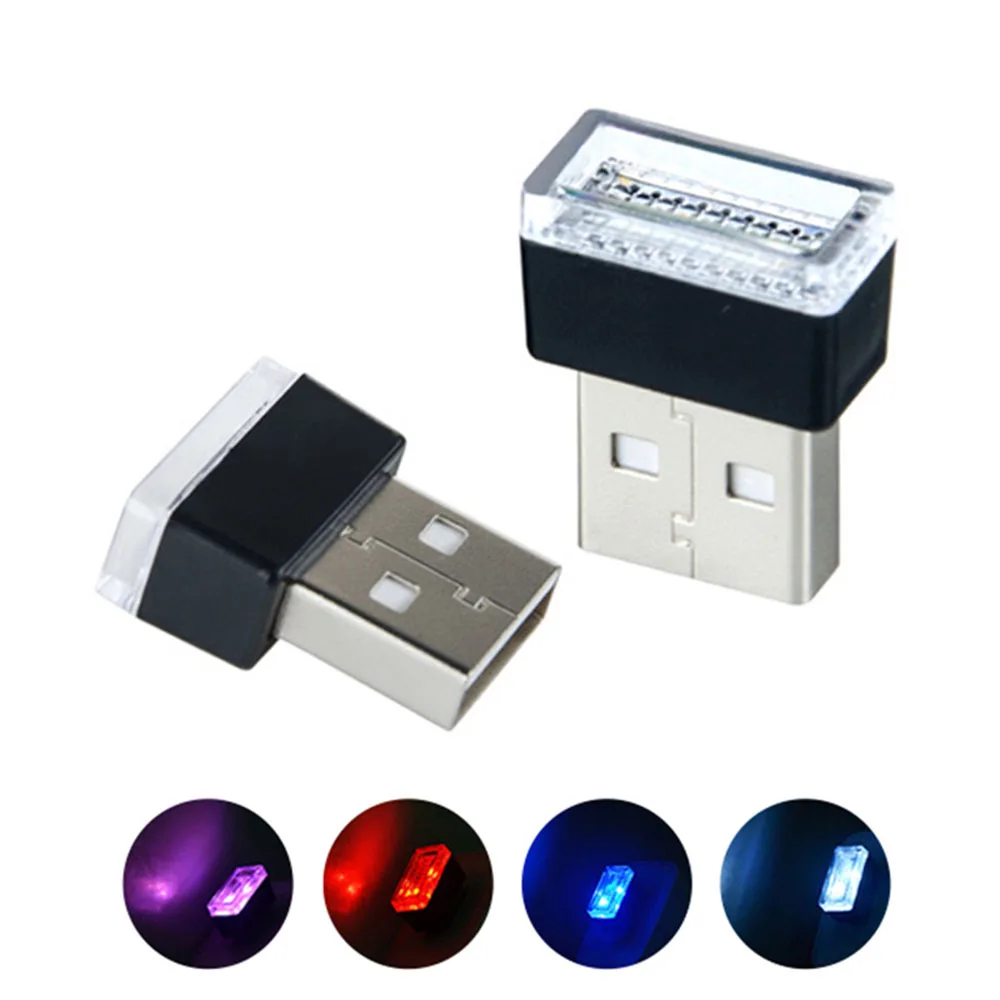 Автомобильные светодиодные атмосферные лампы декоративная лампа с USB портом RGB