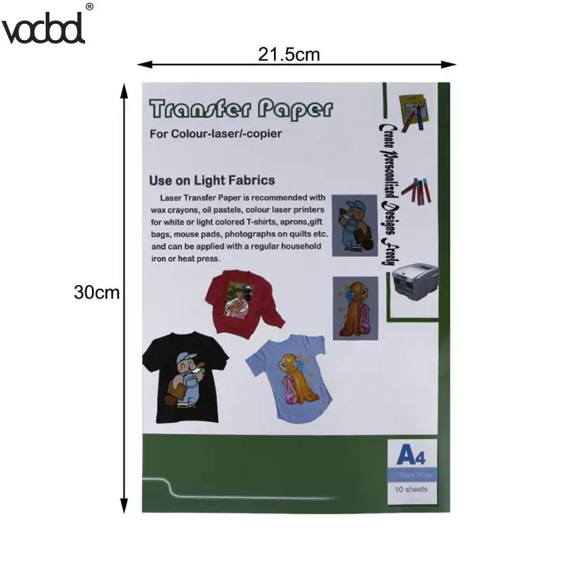 10 шт. лазерная бумага для передачи тепла(30*21,5 см) PU материал самосвальная бумага для футболки тепловые передачи полой бумаги s милый