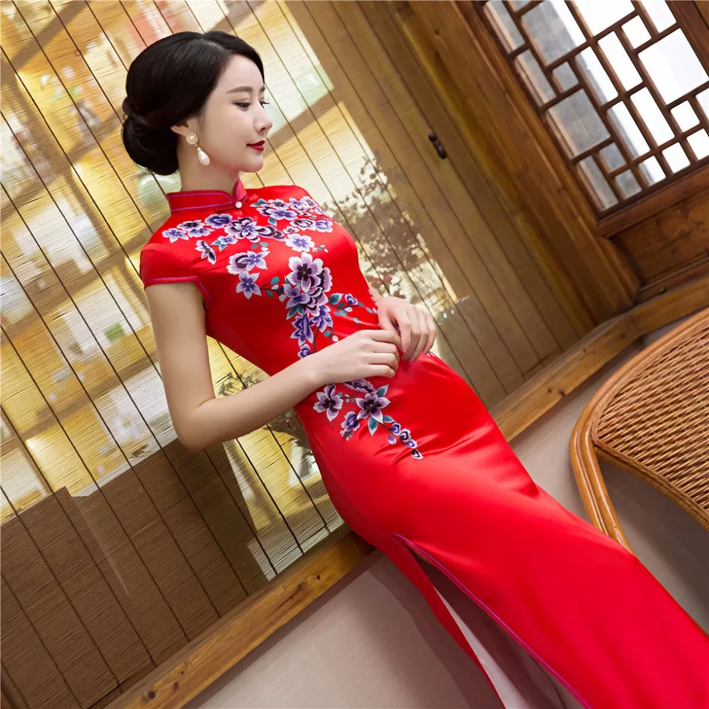 Шанхай история китайская Невеста Qipao длинное китайское стильное платье Кружева традиционный ченсам китайское платье восточное платье 3 цвета