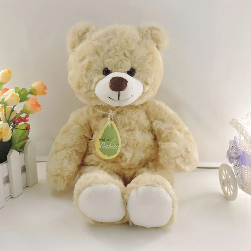 Stuffed e Plush Animais macia branco bege castanho prender Color : Off-white; Light Brown; Dark Brown