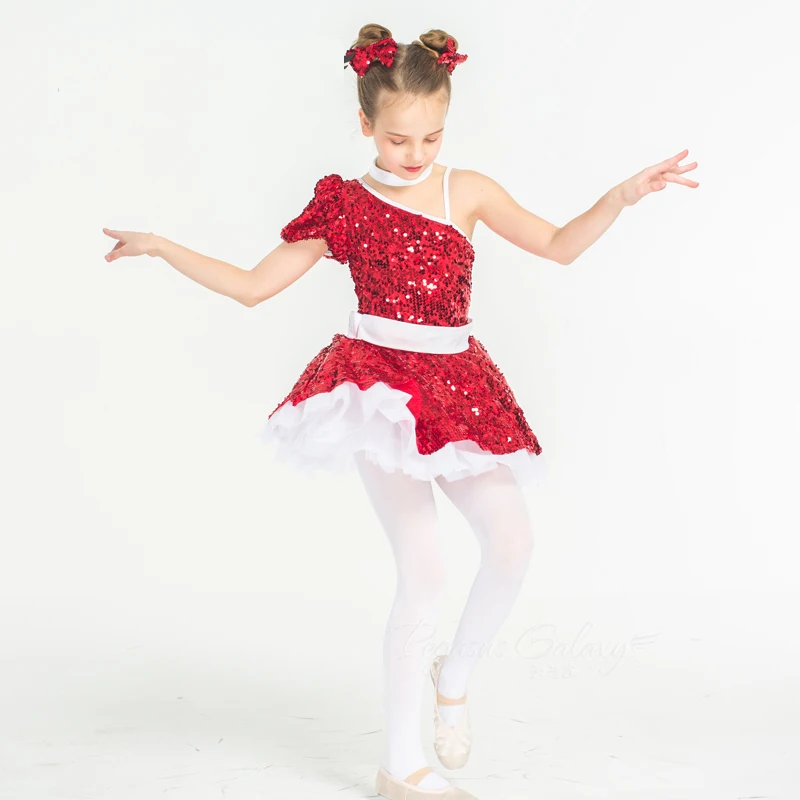 Red-Children-Girl-Kids-Ballet-Dance-Dress-Sequins-Ballerina-Costume-Adult-Performance-Stage-Show-Clothes-Swan