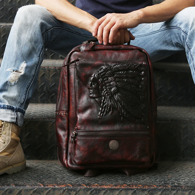 Taschen Rucksäcke Leder Schulter Rucksack 2 15 Laptop Und Original Männer Kapazität 1 Handgemachte Zoll Computer Retro Frauen Große Wildleder qwaHnpxz