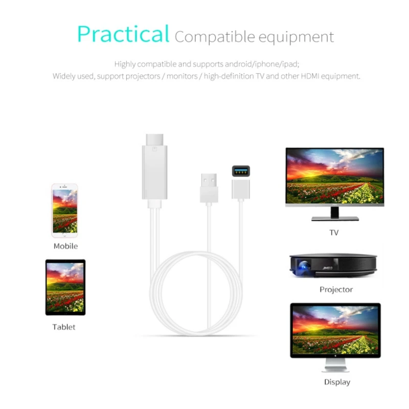 Новинка HDMI USB Проводная ТВ-палка 1080 P Full-HD HDMI зеркальный кабель для IOS OS система ТВ-Палка для Iphone samsung смартфоны планшет