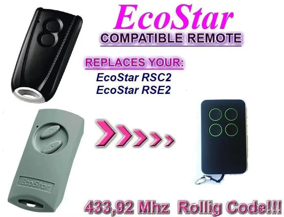 Garage Door Remote Control Compatible with Hormann Ecostar RSE2 RSC2 Handsender 433Mhz rolling code free shipping for ballan fm404b 4013 fm404 fm self learning compatible garage door cloning remote control free shipping