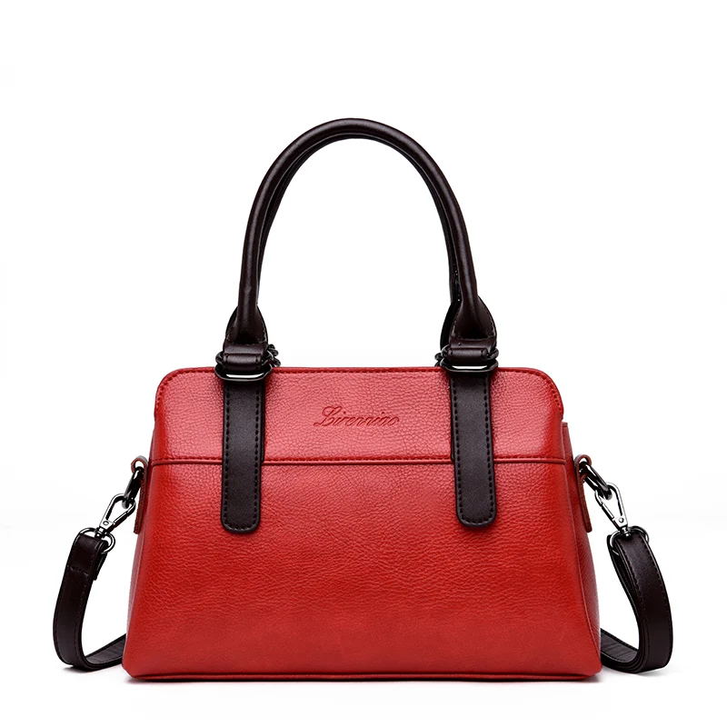 LIRENNIAO, женские дизайнерские сумки из воловьей кожи, высокое качество, сумки на плечо, женские сумки, модные брендовые женские сумки-тоут - Цвет: Бургундия