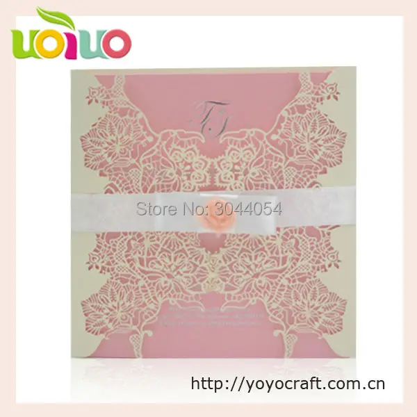 Various colors beautiful lace invitation card laser cut floral fancy wedding custom unique greeting cards | Дом и сад