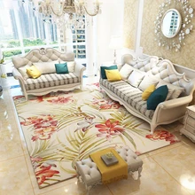 Роскошный современный большой прямоугольный ковер с цветами, Европейский полиэстеровый коврик для украшения дома, ковер для гостиной 200 см