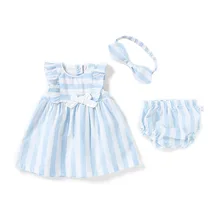 Летняя тонкая одежда для новорожденных, костюм для маленьких девочек, От 6 месяцев до 3 лет, платье принцессы без рукавов для девочек, платье для маленьких девочек+ шорты+ костюм с повязкой на голову