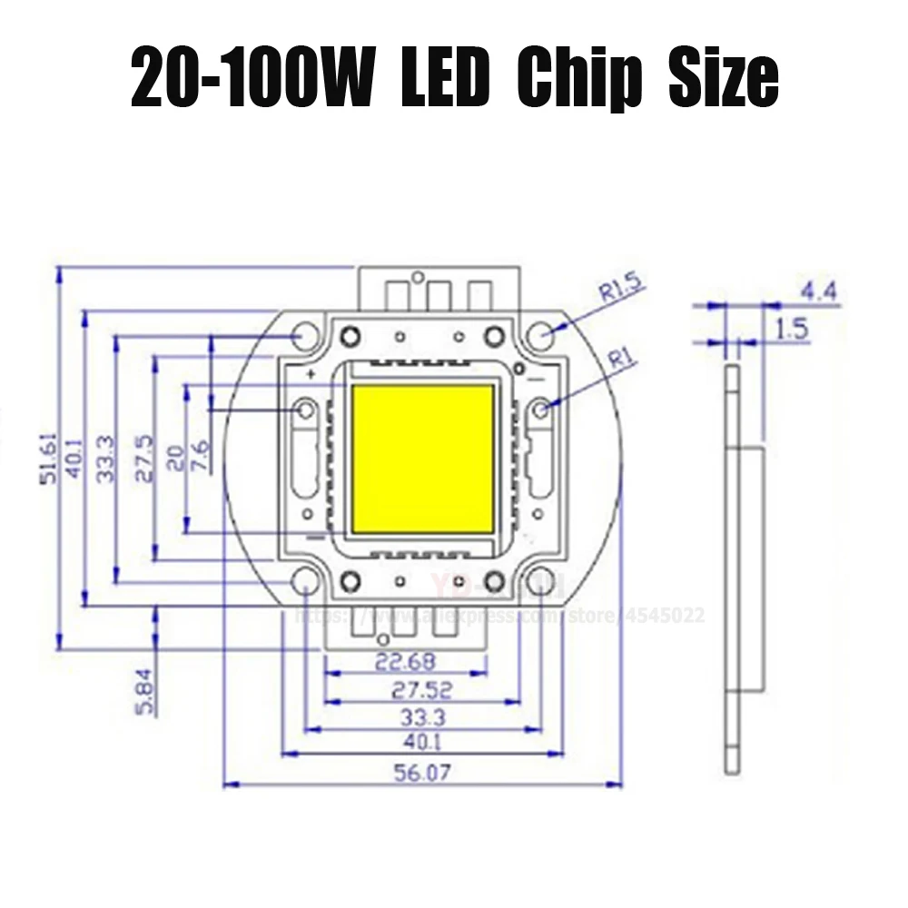 Высокая Мощность светодиодный чип 500nm 730nm 850nm 940nm 1000nm ИК светодиодный инфракрасный 3W 5W 10W 20W 30W 50W излучатель светильник для 100W светильник светодиодный бусины