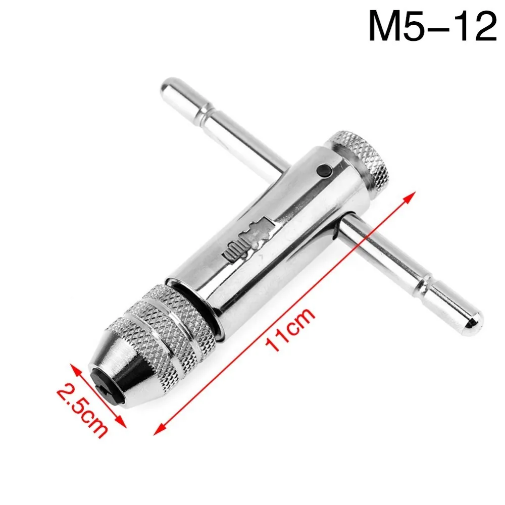 M3-8M 5-12 штамповочный Трещоточный ключ трещотка Т-образный ключ держатель метрический имперский резьбовой Болт Винт кран сверло - Цвет: M5-12