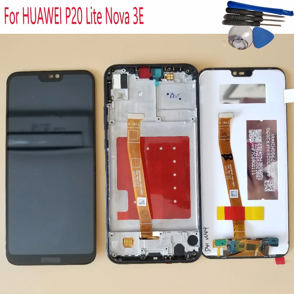 

With Frame 5.84" For HUAWEI NOVA 3E LCD Display Touch Screen Digitizer Assembly For Huawei P20 Lite LCD Display Touch +Tools