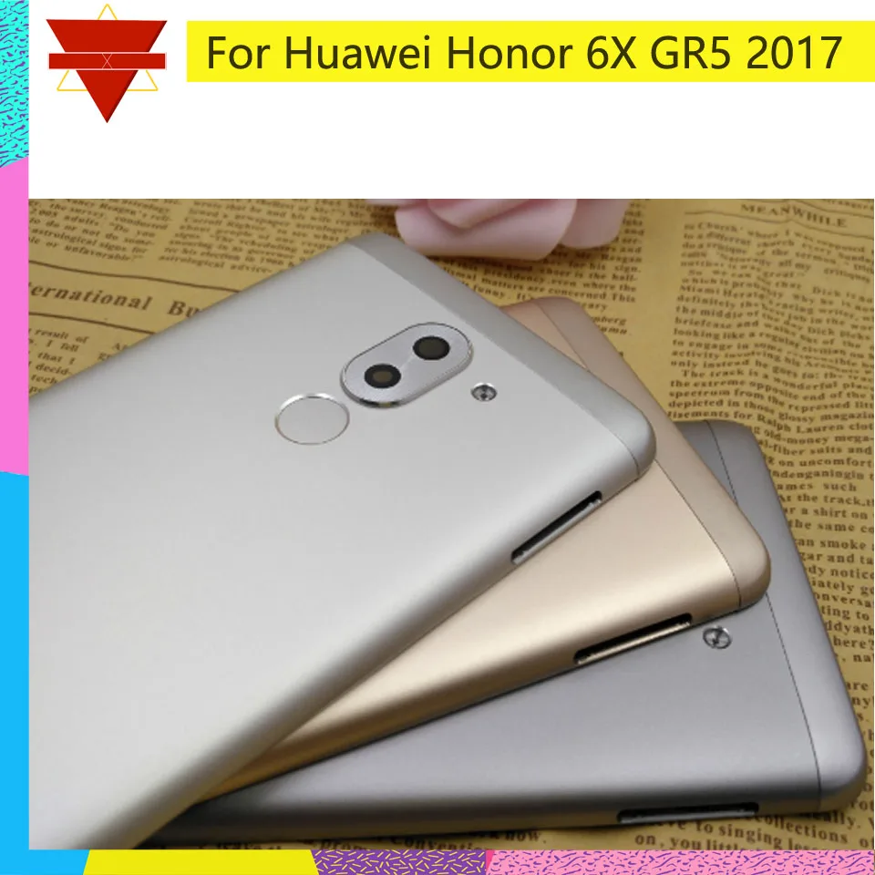 Для Huawei Honor 6X Задняя крышка батареи задняя дверь корпус чехол для GR5 BLL-L23 с сенсорным датчиком ID боковые кнопки объектив камеры