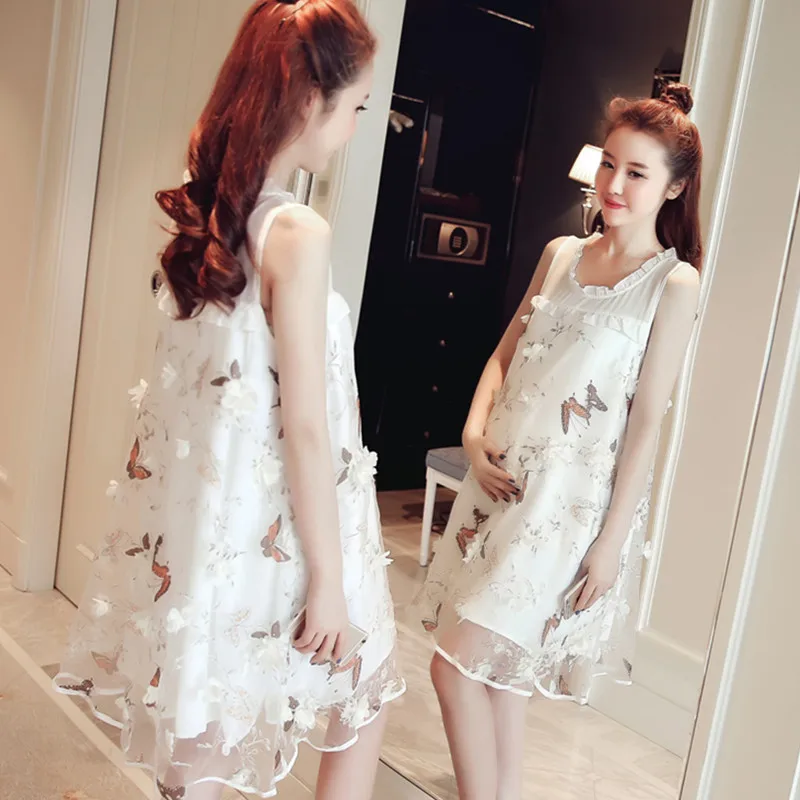 

2018 New Arrive Summer Maternity Dress Woman Cute Floral Large Size Dresses Pregnant Woman Clothes MD-00138