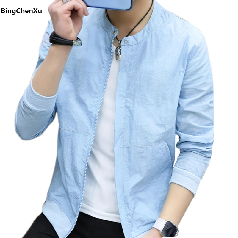 Солнцезащитные Пальто Мужская ветровка летняя кожаная с защитой от