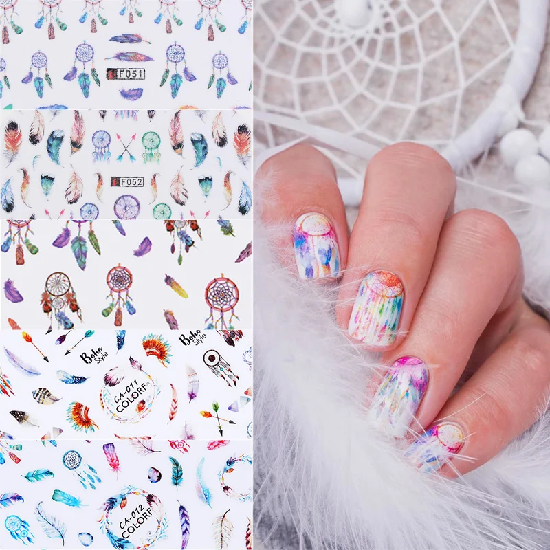 

1 Sheet Dream Catcher Series 3D Nail Sticker Water Decal Nail Foil DIY Manicure Transfer Sticker Nail Art Decoration Accessory