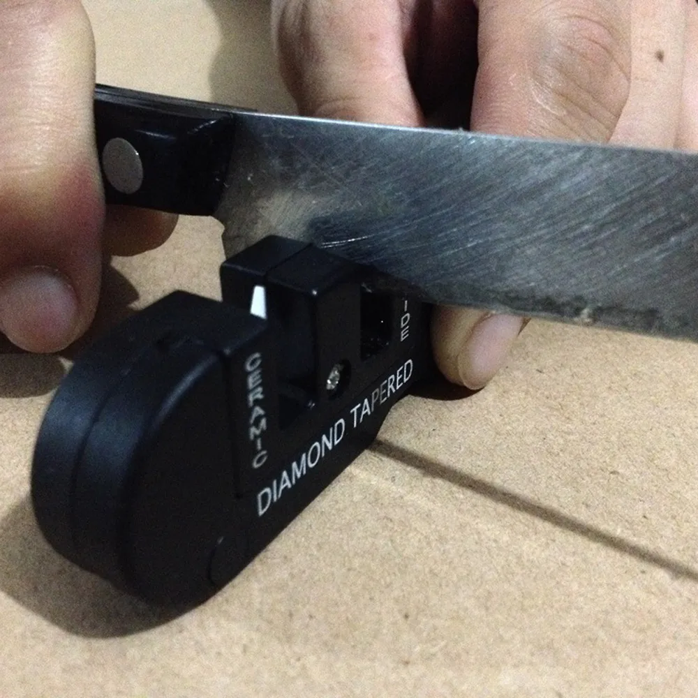 

ISHOWTIENDA Outdoor Pocket Folding Knifes Sharpener Ceramic Carbide Diamond Tapered Tools