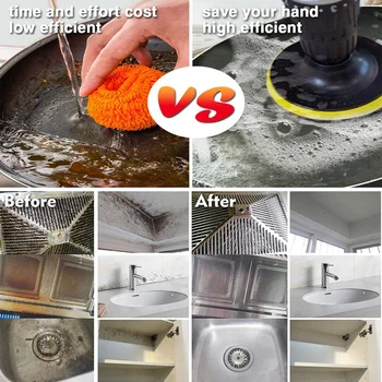 

12 Piece Drill Brush Scrub Pads Power Scrubber Brush with Extended Long Attachment All Purpose-Cleaner Scrubbing Cordless Dril