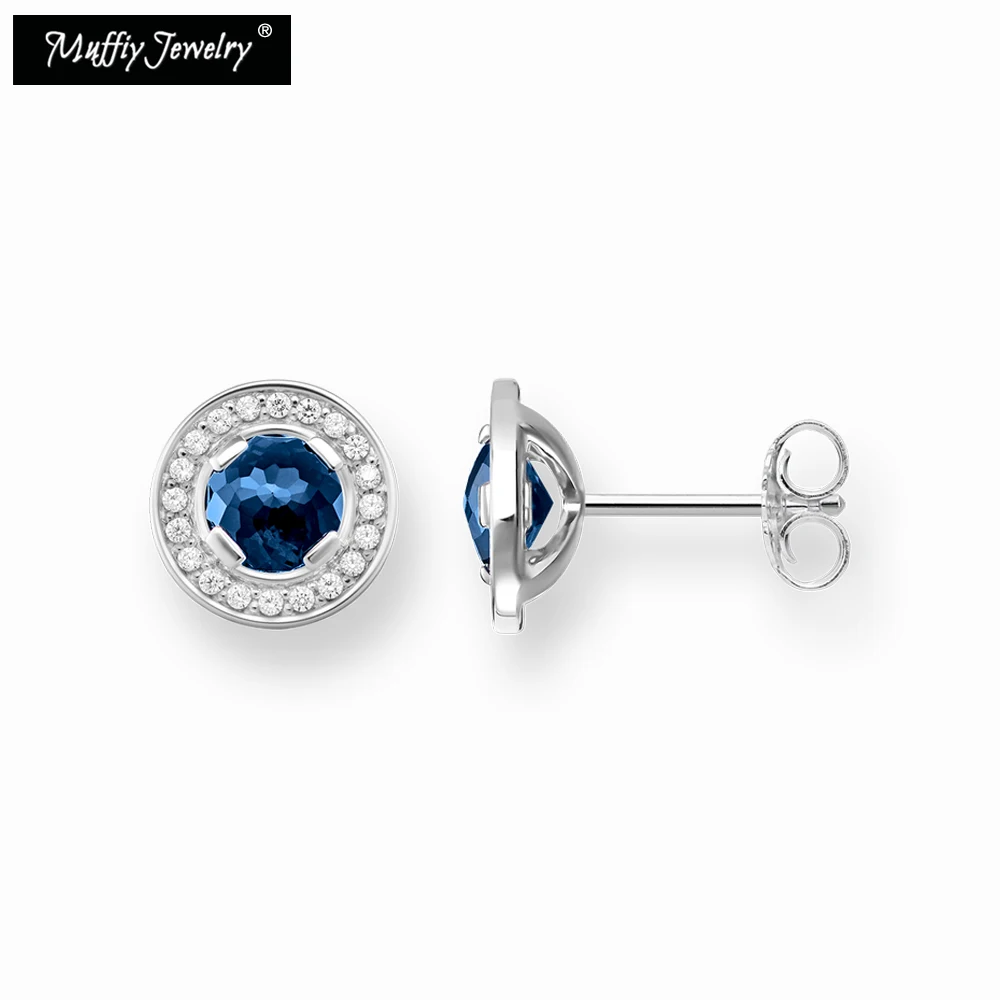 

Stud Earrings Light of Luna Dark Blue,Vintage Gift For Women Ts High Quality Earring Thomas 925 Sterling Silver Fashion Jewelry