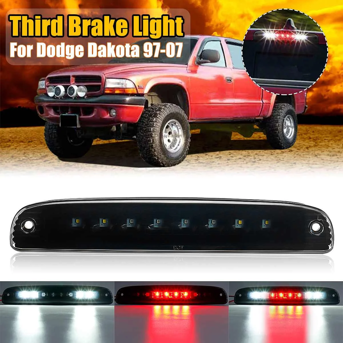 

Car LED 3rd Third Tail Brake Light Auto Rear Cargo Running Stop Lamp 12V For Dodge Dakota 1997-2007