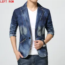 HOT 2017 New Spring Fashion Brand Men Blazer Men Trend Jeans Suits Casual Suit Jean Jacket Men Slim Fit Denim Jacket Suit Men