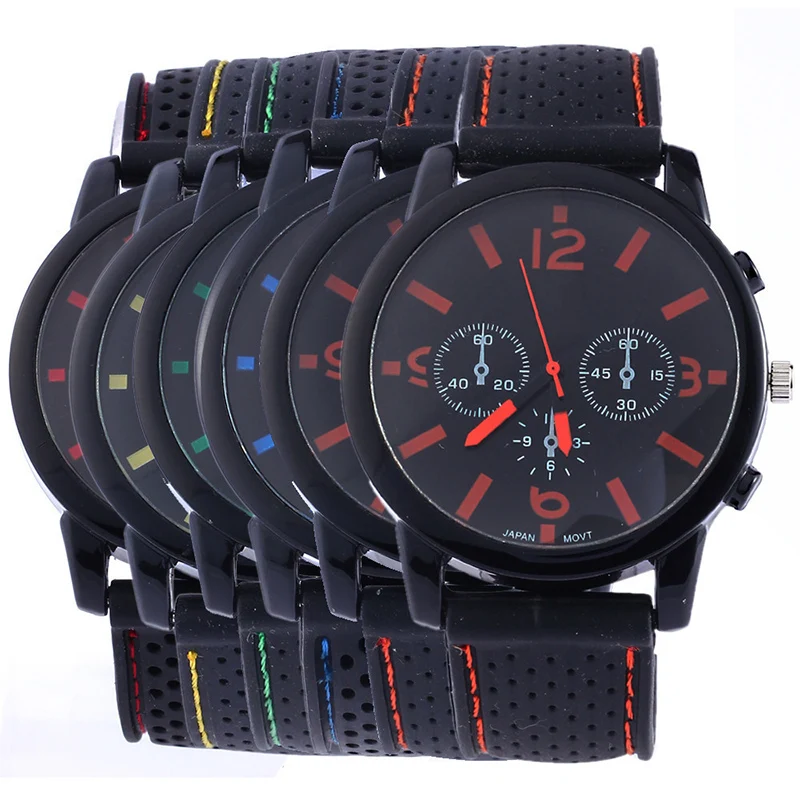 

Men Racing Watch Silica gel Band Sports Date Analog Alloy Military Quartz watch man watches mens 2019 relogios masculino Hombre