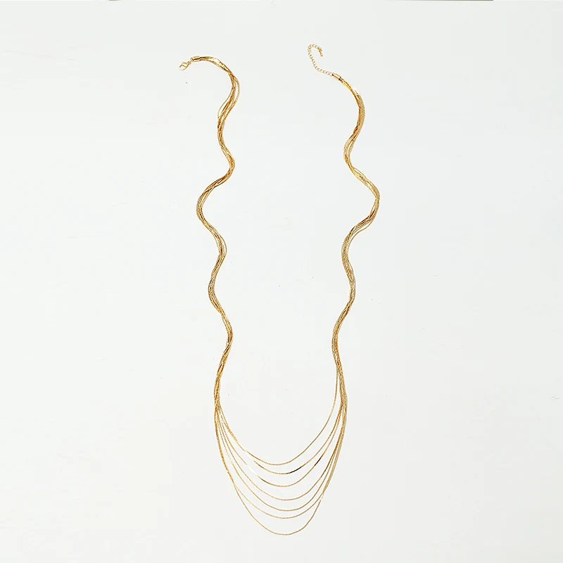 Золотое колье из сплава коричневое длинное кожаное ожерелье с кисточками из золотого металлического сплава из дерева ожерелье с круглым воротником MYC05033