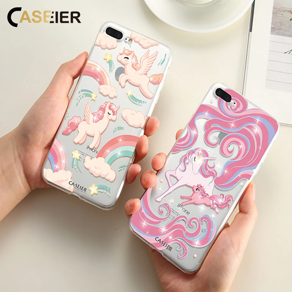 CASEIER Bling Unicorn Cases For iPhone 5 5s SE Silicone
