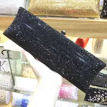 14 цветов, роскошный модный вечерний клатч с кристаллами, Блестящий Золотой Длинный дизайнерский кошелек для свадебной вечеринки, сумка для банкета