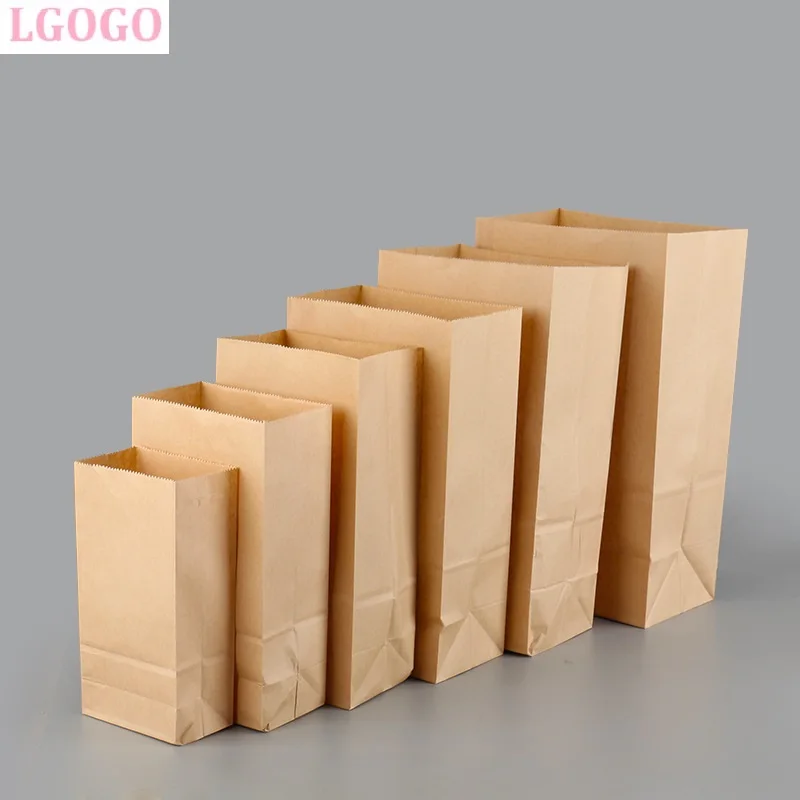 

LGOGO Kraft Paper Bag For Biscuits Cookie Bag Birthday Goodies Candy Cookie Bags Bread Snack Party Gift Bag Wrapping Supplies
