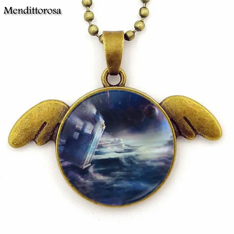 Модная бижутерия в стиле стимпанк женский подарок бронзовое ожерелье с крыльями
