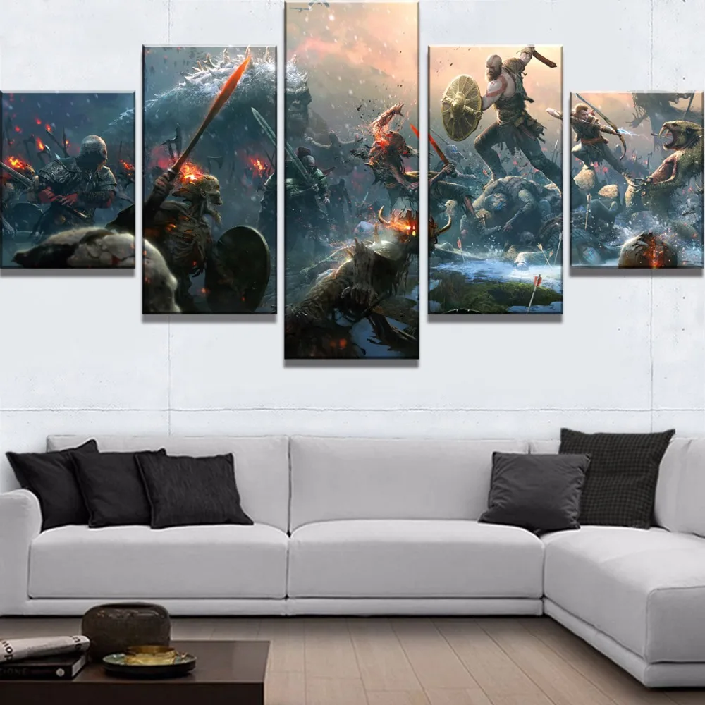 5-Piece-HD-Print-Large-God-Of-War-Game-Poster-Cuadros-Landscape-Canvas-Wall-Art-Home (1)