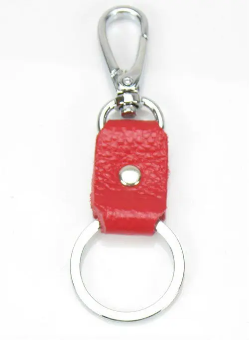 FREE SHIPPING 4PCS Red Leather Keyring Key Chains W/clasp 22874in Key