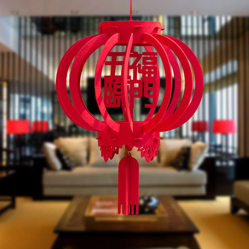 Самодельный нетканый материал китайский год фонарь Новогоднее украшение красный фонарь Wu Fu Lin мужской китайский узел дворцовый фонарь