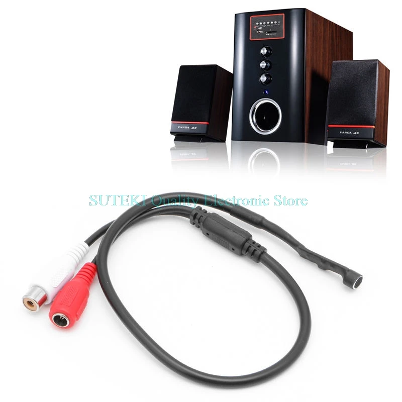 

Sensitive Audio Pickup Mic Microphone Cable For CCTV Security Monitor DVR Camera High Quality