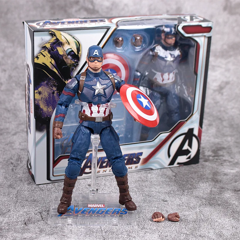 17cm Avengers Endgame Thor Captain America Captain Marvel War Machine Action figure toys doll Christmas gift with box