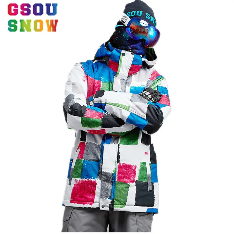 GSOU SNOW Ski Jacket Men Winter Wateproof Snowboard Jacket Mountain