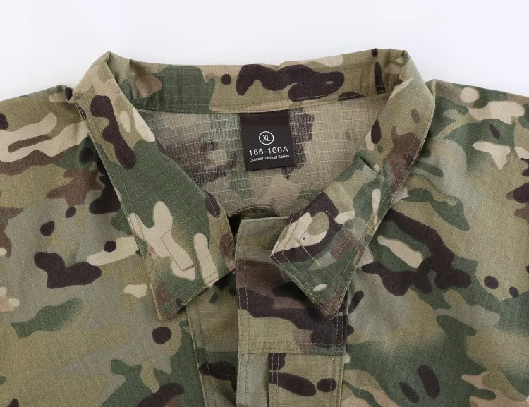 Бесплатная доставка тактическая рубашка Непромокаемая ткань Военная камуфляжная куртка повседневная многокарманная боевая рубашка для