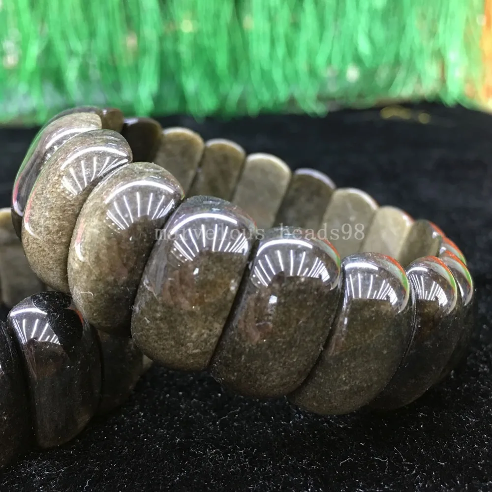 Женский и мужской браслет с голубым песком Obsidian Aventurine Jaspe Flourite Crystal золотой камень