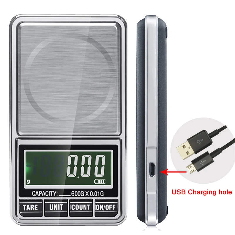 

Mini Pocket Gram Digital Jewelry Scales 500g/300g/200g 0.01g Electronic Weighting Accurate Weight Balance Gold Scale