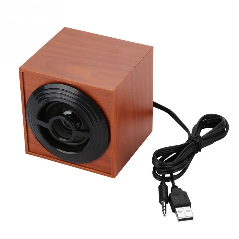 Mini Wooden USB Computer Speakers Portable Computer Subwoofer Desktop