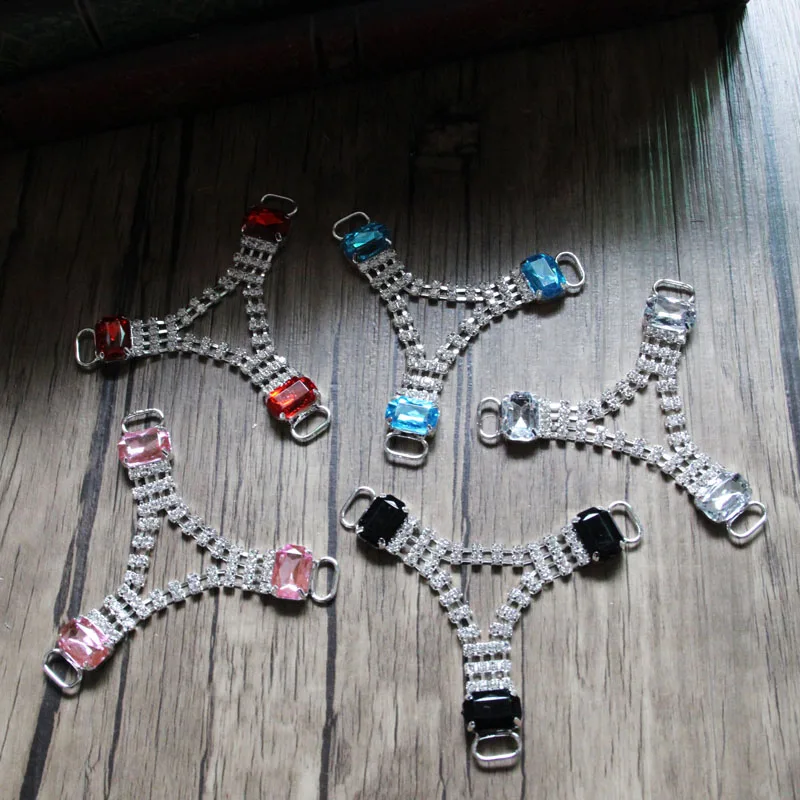 

Free Shipping 24pcs/lot 3'' Rhinestone Shoe Buckle Flipflop Buckle Apparel Buckle Bikini Connector Headband Connector LSRC010