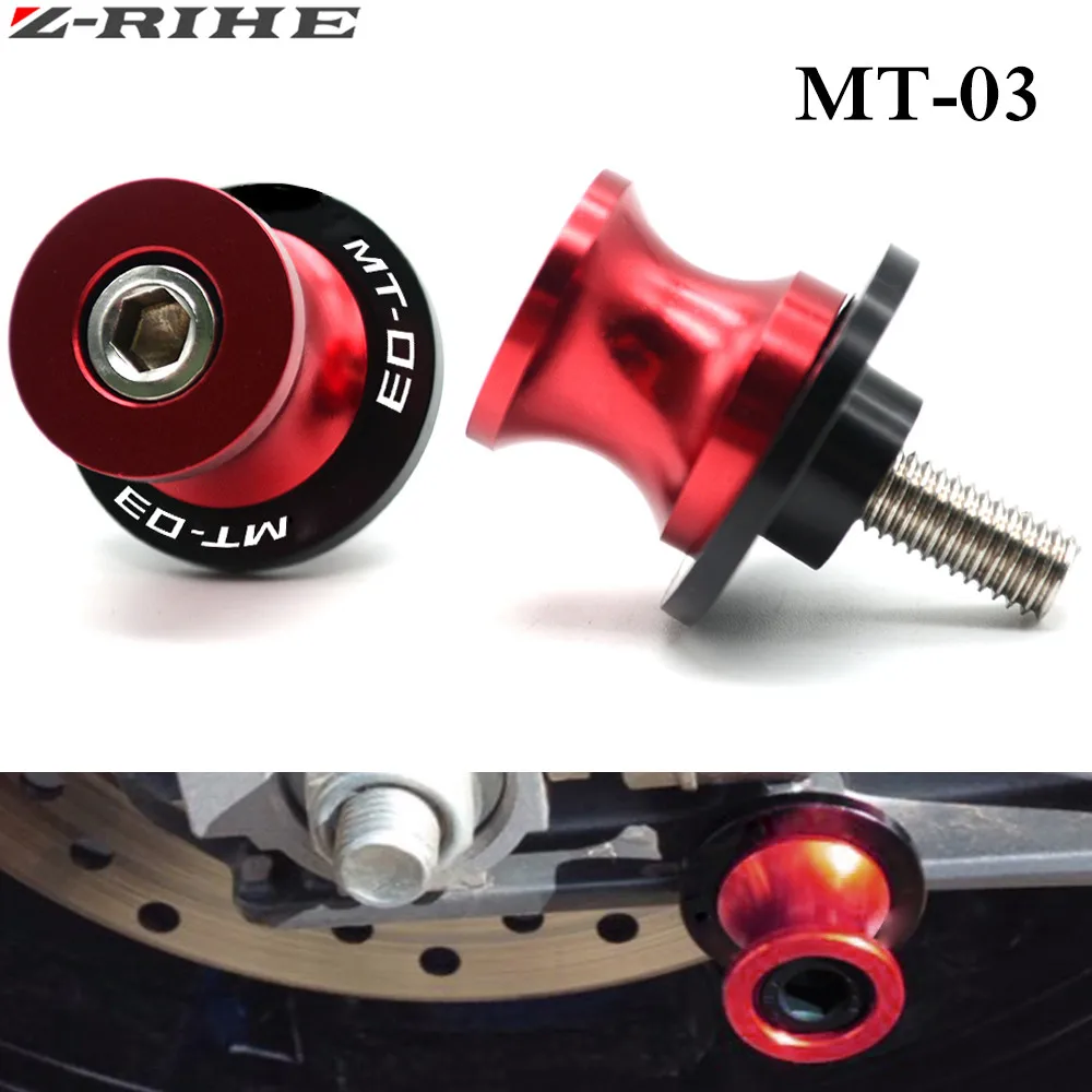 

red Swingarm Slider Spools stand screws For Yamaha MT03 MT-03 MT 03 CNC Motorcycle accessories parts motorbike with logo