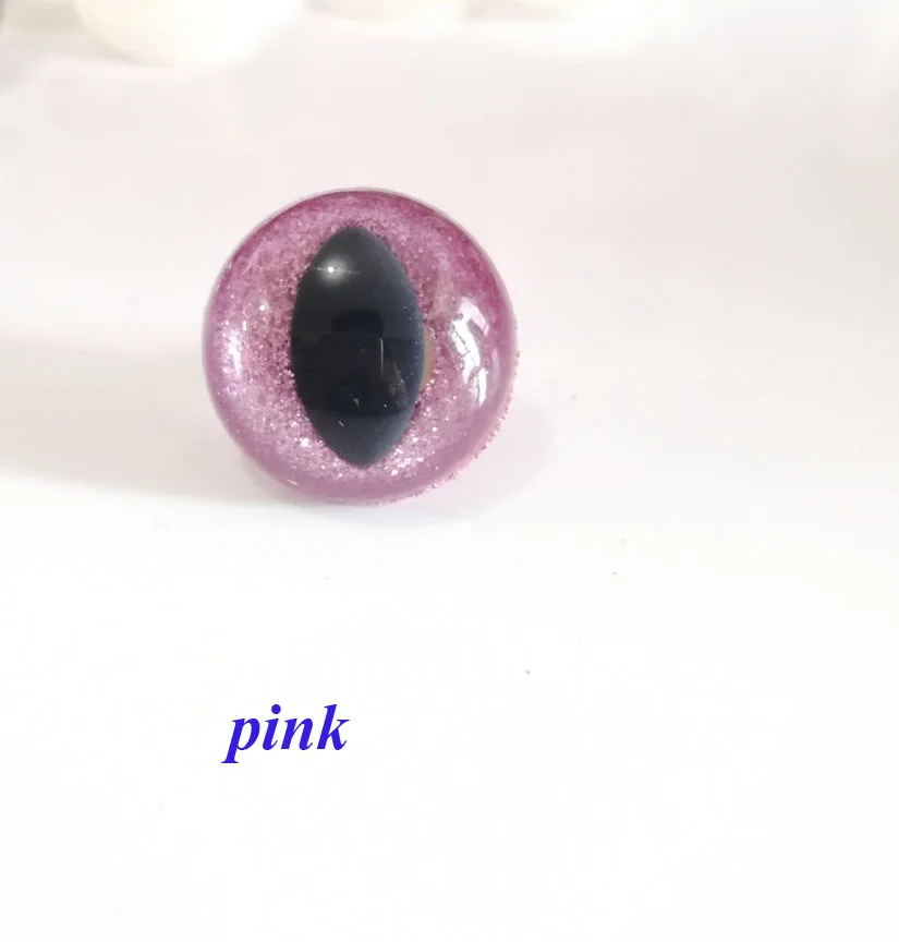20pcs-- 25mm plastic clear safety toy cat eyes +new  glitter fabric + hard washer for plush  doll findings color option--N6 9