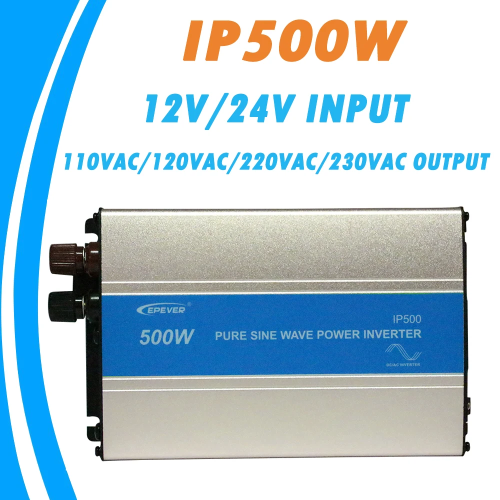 EPever 500 Вт Чистая синусоида Инвертор 12 V/24 V Вход 110VAC 120VAC 220VAC 230VAC Выход-регулируемым приводом 50Гц 60Гц, и он имеет высокую эффективность конвертер IPower