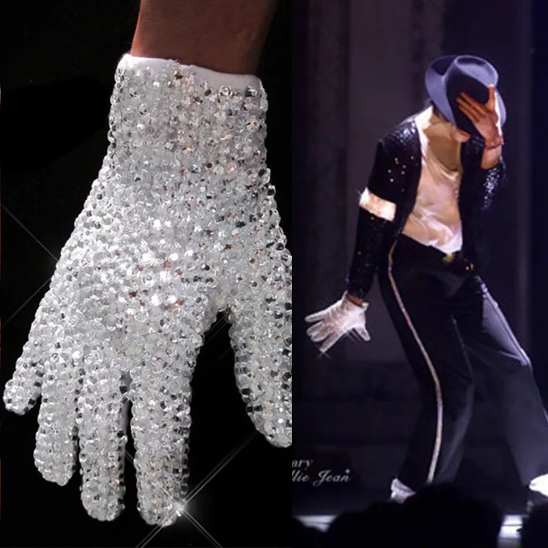 

Billie Jean Classic MJ Michael Jackson Rhinestone Ultimate Collection Crystal Glove Handmade 100% Single Side
