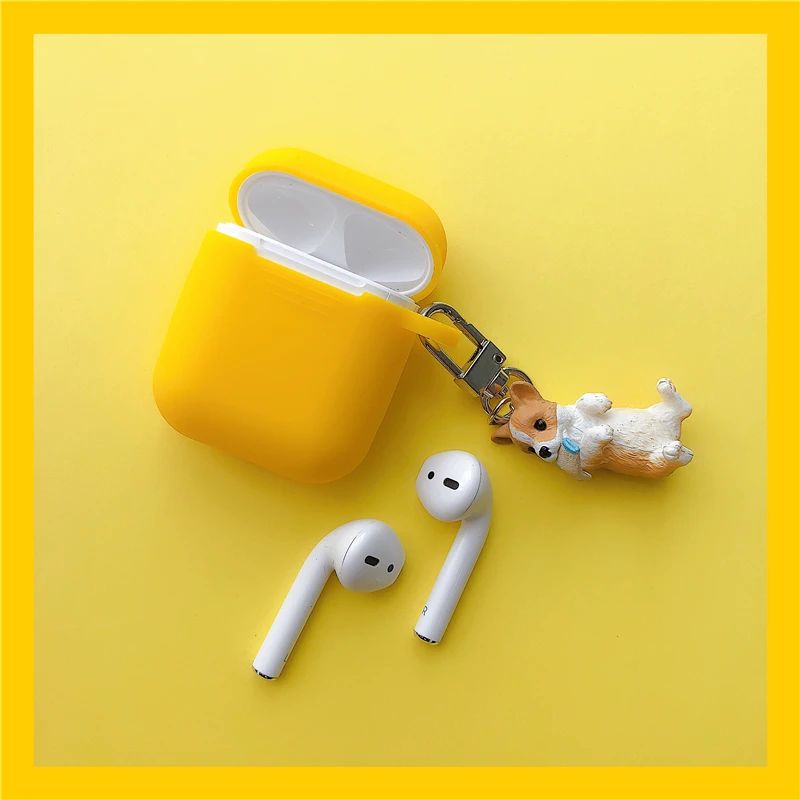 Мультяшный беспроводной bluetooth чехол для наушников Apple AirPods силиконовые чехлы с