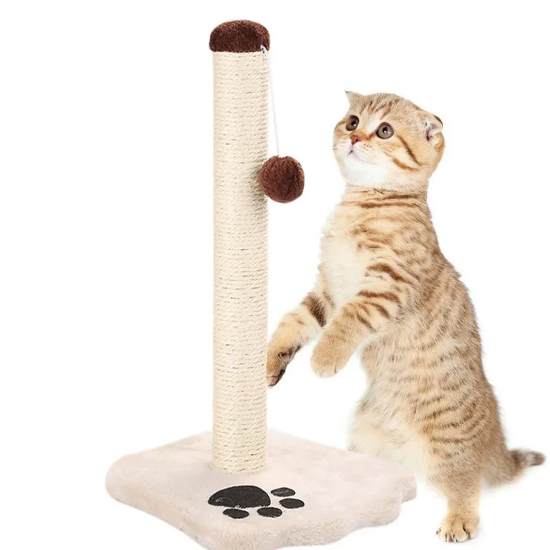 Съемная Когтеточка для кошек из сизаля, башни, шлифовальный коготь, захватывающая игрушка, подвесной плюшевый шар