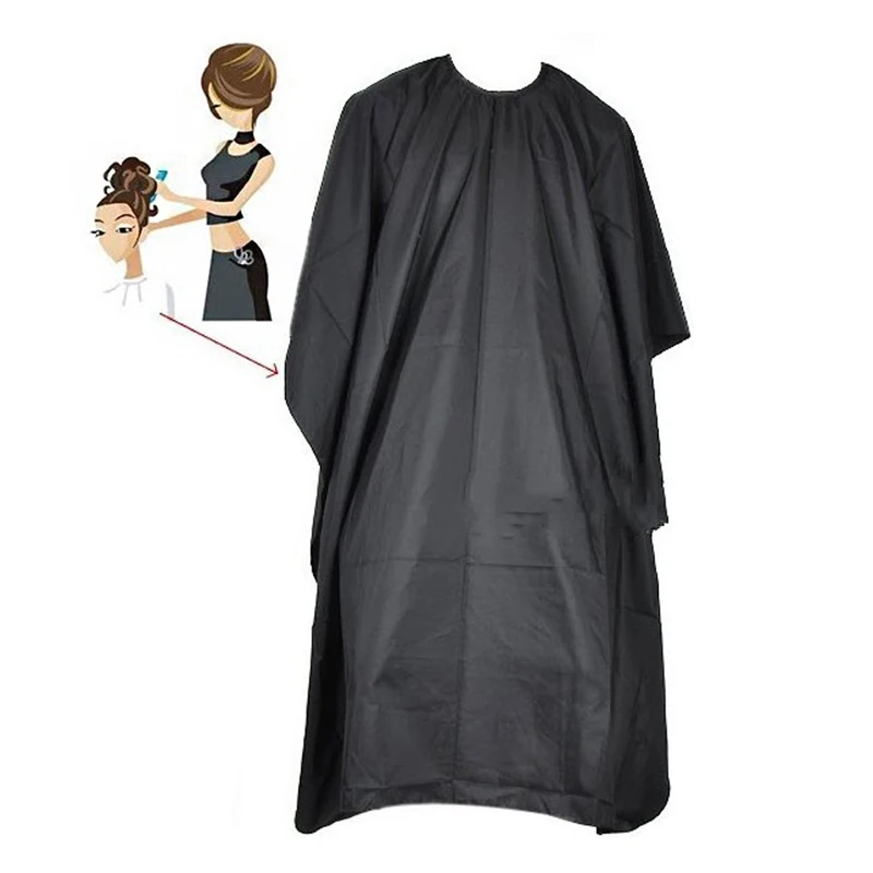 Лучший ручной работы черный салон Парикмахерская накидка платье Парикмахерская Стрижка волос водонепроницаемое пальто ткань QQ99 - Цвет: Черный